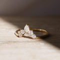 Curved Cluster Diamond Wedding Band