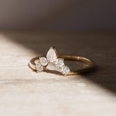 Curved Cluster Moissanite Wedding Band
