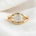 Indi — Cushion Cut with Curved Bypass Moissanite Engagement Ring