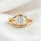 Cushion Cut with Curved Bypass Moissanite Engagement Ring - Moissanite Engagement Rings
