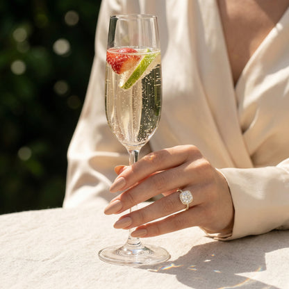 Cushion Halo Half Pavé Moissanite Engagement Ring - Moissanite Engagement Rings