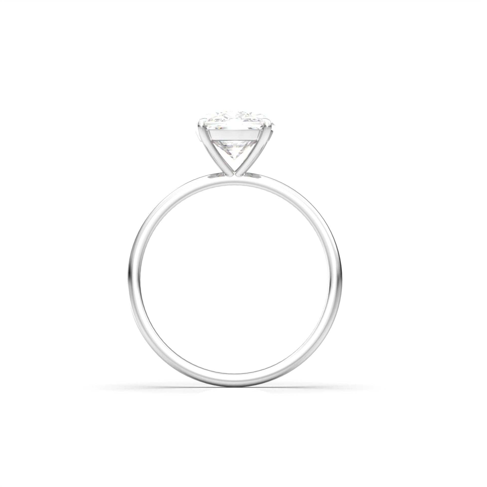 Elongated Cushion Cut 4 Claw Solitaire Ring Moissanite Engagement Ring - moissaniteengagementrings