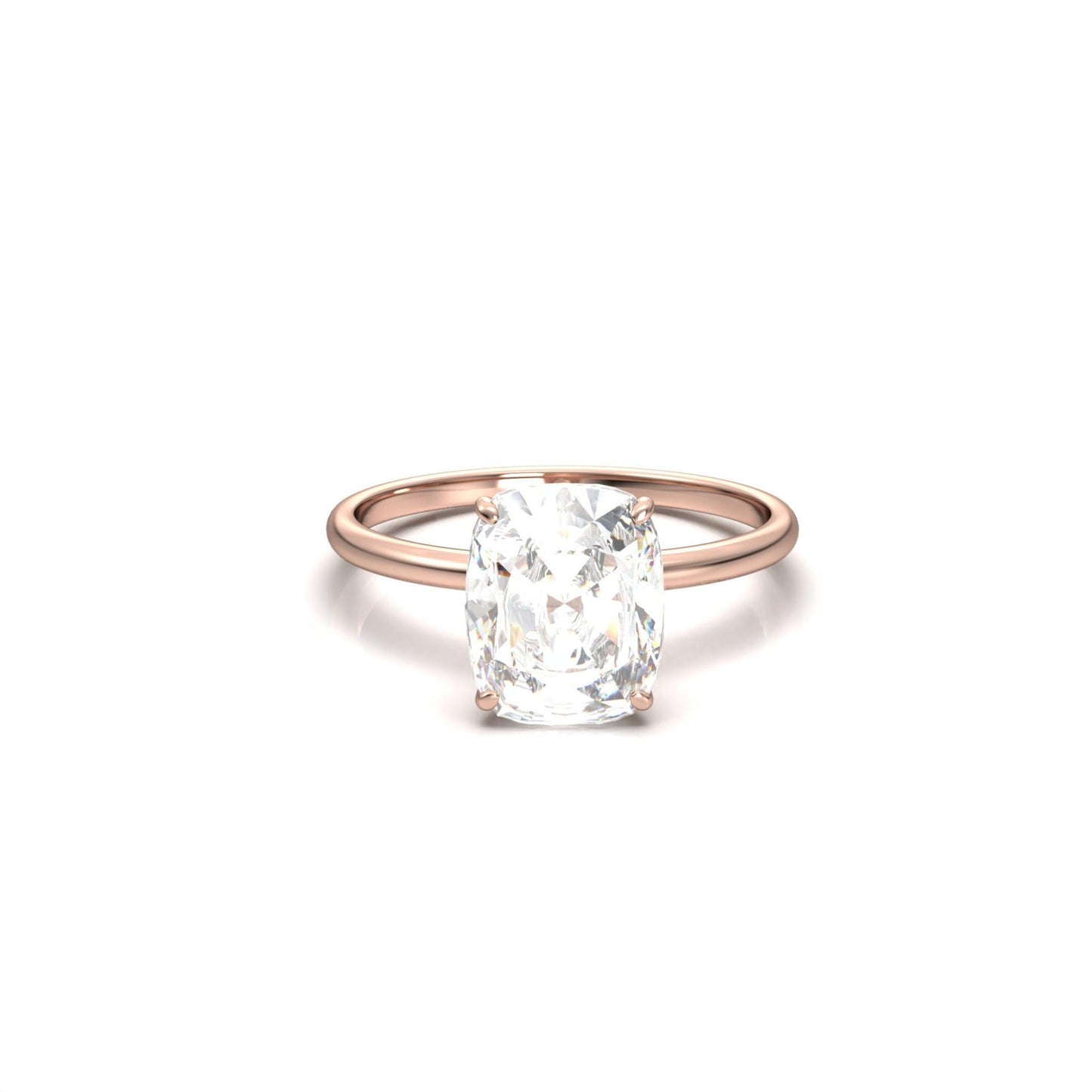 Elongated Cushion Cut Moissanite Solitaire 4 Claw - moissaniteengagementrings