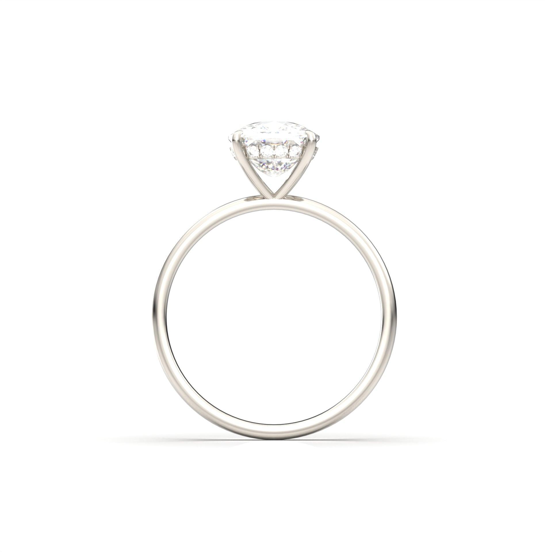 Elongated Cushion Cut Solitaire 4 Claw With Hidden Halo - moissaniteengagementrings