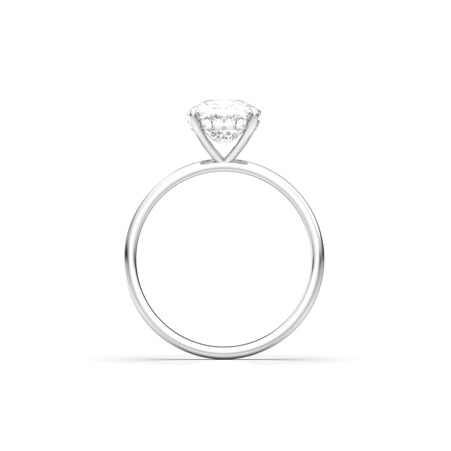 Elongated Cushion Cut Solitaire 4 Claw With Hidden Halo - moissaniteengagementrings