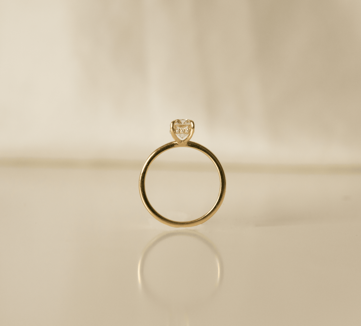 Elongated Cushion Cut Solitaire 4 Claw With Hidden Halo - moissaniteengagementrings