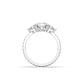 Elongated Cushion Cut Trilogy Full Pavé Moissanite Ring - moissaniteengagementrings