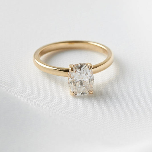 Elongated Cushion Engagement Ring | Moissanite Engagement Rings
