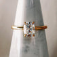 Elongated Cushion Hidden Halo Moissanite Engagement Ring - Ready To Ship - Moissanite Engagement Rings