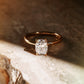 Elongated Cushion Hidden Halo Moissanite Engagement Ring - Ready To Ship - Moissanite Engagement Rings