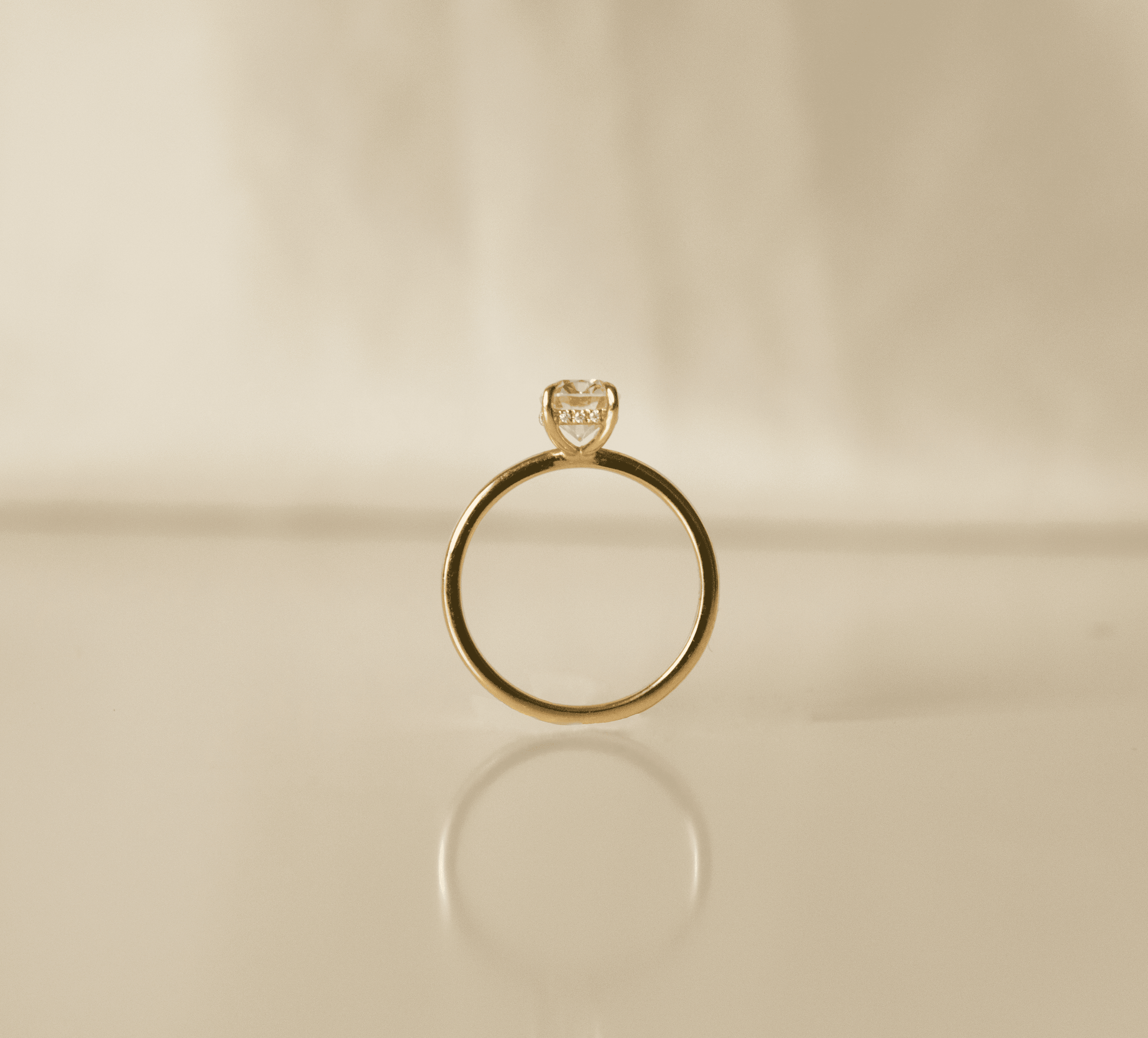 Elongated Cushion Hidden Halo Moissanite Engagement Ring - Ready To Ship - Moissanite Engagement Rings