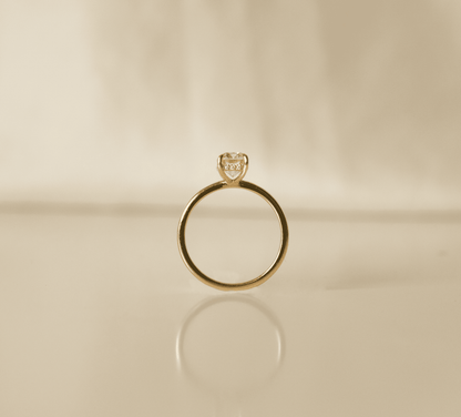 Elongated Cushion Hidden Halo Moissanite Engagement Ring - Ready To Ship - Moissanite Engagement Rings
