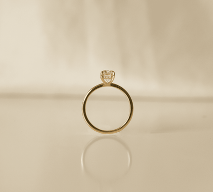 Elongated Cushion Hidden Halo Diamond Engagement Ring - Moissanite Engagement Rings