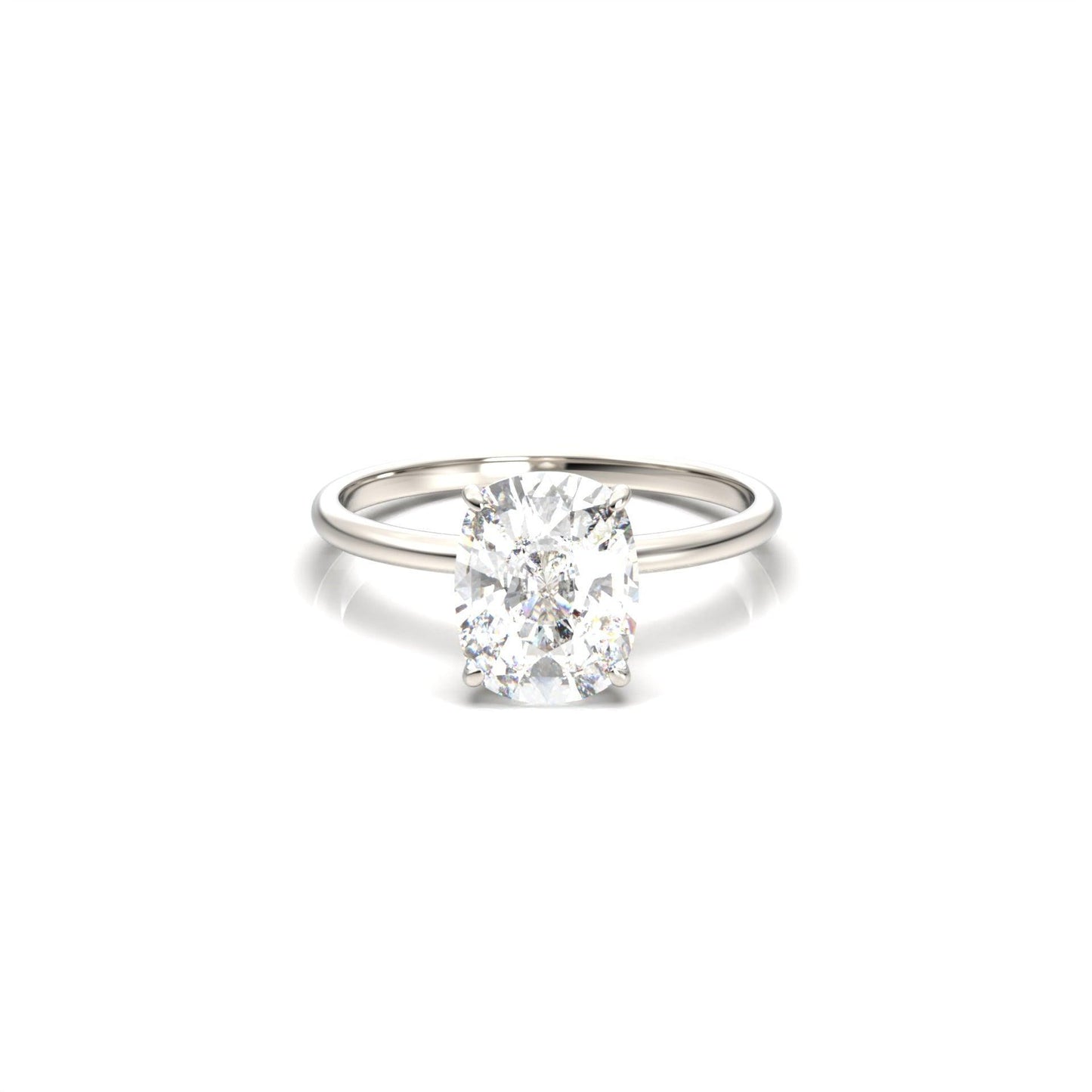 Elongated Cushion Solitaire Moissanite Engagement Ring - Moissanite Engagement Rings