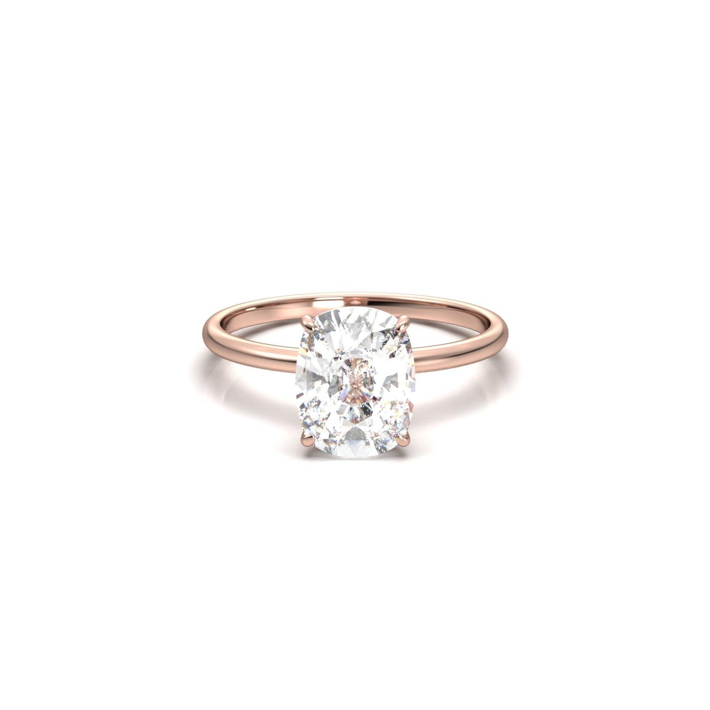 Elongated Cushion Solitaire Moissanite Engagement Ring - Moissanite Engagement Rings