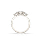 Elongated Cushion Trilogy Full Pavé Moissanite Engagement Ring - Moissanite Engagement Rings