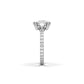 Elongated Cushion Trilogy Full Pavé Moissanite Engagement Ring - Moissanite Engagement Rings