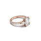 Elongated Cushion Trilogy Full Pavé Moissanite Engagement Ring - Moissanite Engagement Rings