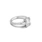 Elongated Cushion Trilogy Full Pavé Moissanite Engagement Ring - Moissanite Engagement Rings