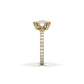 Elongated Cushion Trilogy Full Pavé Moissanite Engagement Ring - Moissanite Engagement Rings