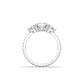 Elongated Cushion Trilogy Full Pavé Moissanite Engagement Ring - Moissanite Engagement Rings