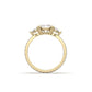 Elongated Cushion Trilogy Full Pavé Moissanite Engagement Ring - Moissanite Engagement Rings