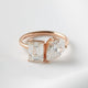 Emerald & Pear Cut Two - Stone Moissanite Engagement Ring - Ready To Ship - Moissanite Engagement Rings