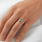 Emerald Cut Emerald Coloured Solitaire Moissanite Engagement Ring