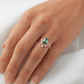 Emerald Cut Emerald Coloured Solitaire Moissanite Engagement Ring - Ready To Ship - Moissanite Engagement Rings