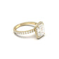 Emerald Halo Half Pavé Diamond Engagement Ring - Moissanite Engagement Rings
