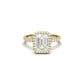 Emerald Halo Half Pavé Diamond Engagement Ring - Moissanite Engagement Rings