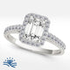 Emerald Halo Half Pavé Moissanite Engagement Ring - Moissanite Engagement Rings