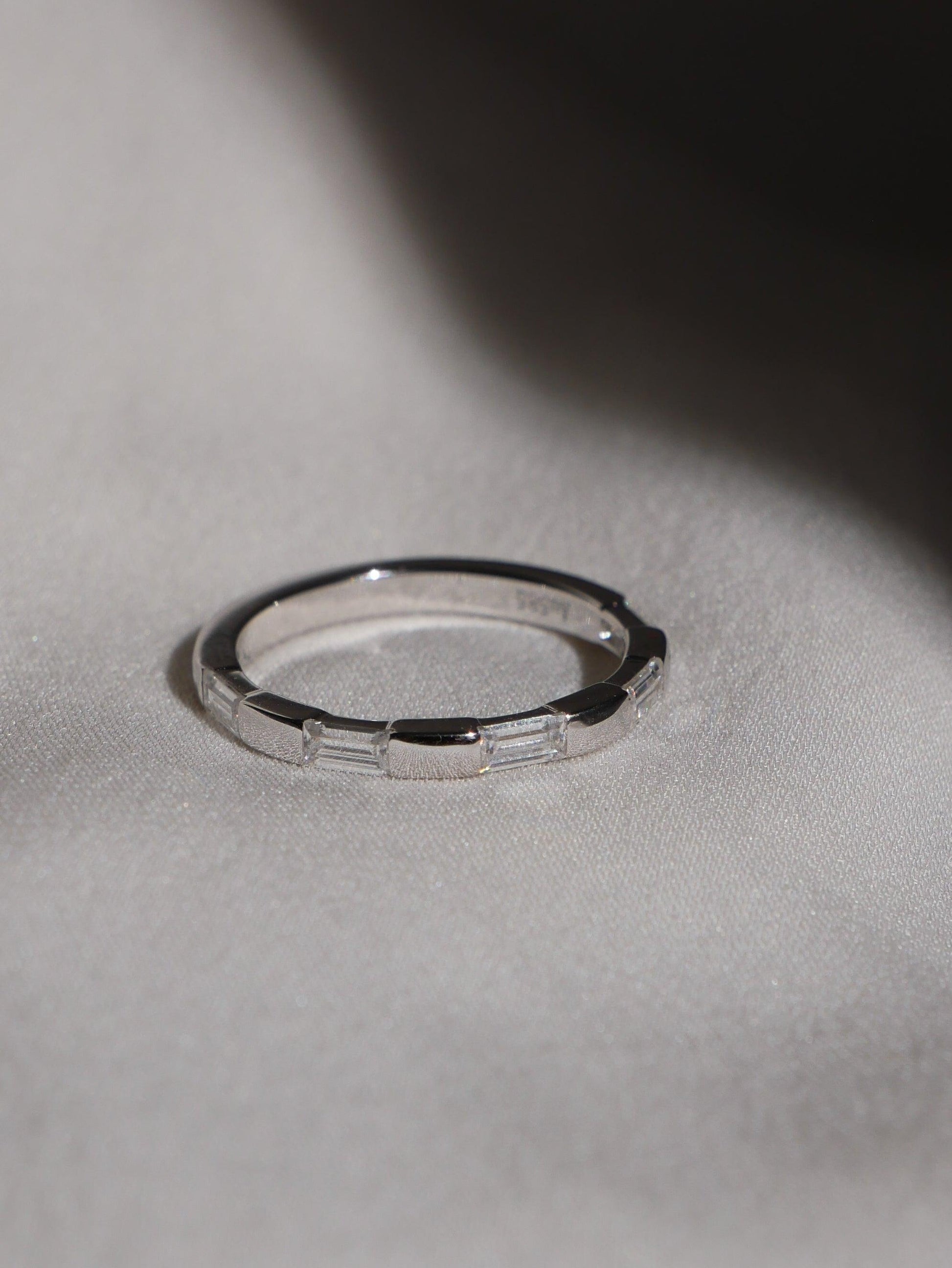 Emerald Moissanite Wedding Band - Ready To Ship - Moissanite Engagement Rings