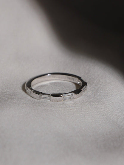 Emerald Moissanite Wedding Band - Ready To Ship - Moissanite Engagement Rings