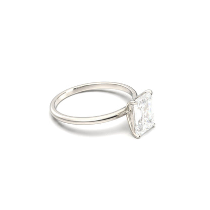 Emerald Solitaire Diamond Engagement Ring - Moissanite Engagement Rings