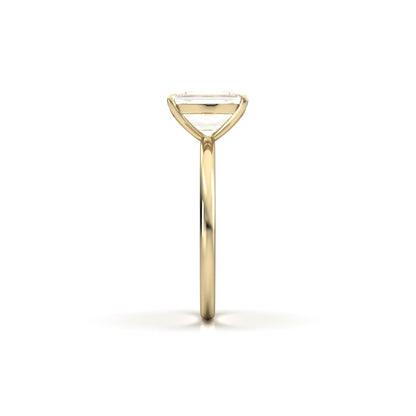 Emerald Solitaire Diamond Engagement Ring - Moissanite Engagement Rings