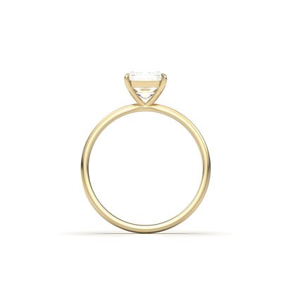 Emerald Solitaire Diamond Engagement Ring - Moissanite Engagement Rings