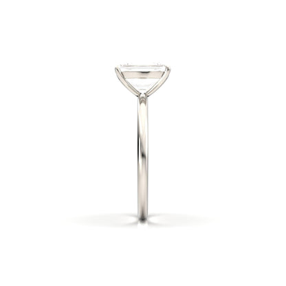 Emerald Solitaire Diamond Engagement Ring - Moissanite Engagement Rings