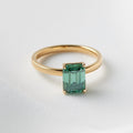 Lola — Emerald Solitaire Emerald Coloured Moissanite Engagement Ring - Ready To Ship