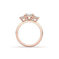 Emerald Trilogy Diamond Engagement Ring - Moissanite Engagement Rings