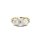 Emerald Trilogy Diamond Engagement Ring - Moissanite Engagement Rings