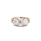 Emerald Trilogy Diamond Engagement Ring - Moissanite Engagement Rings