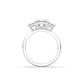 Emerald Trilogy Diamond Engagement Ring - Moissanite Engagement Rings