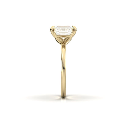 Emerald Trilogy Diamond Engagement Ring - Moissanite Engagement Rings