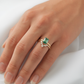 Emerald Cut Green Solitaire Moissanite Engagement Ring