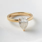 moissanite, pear solitaire, gold band, engagement ring | Moissanite Engagement Rings 