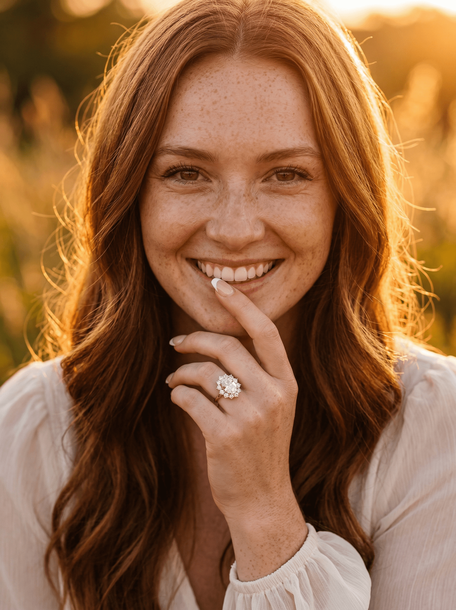 Floral Oval Moissanite Engagement Ring - Moissanite Engagement Rings