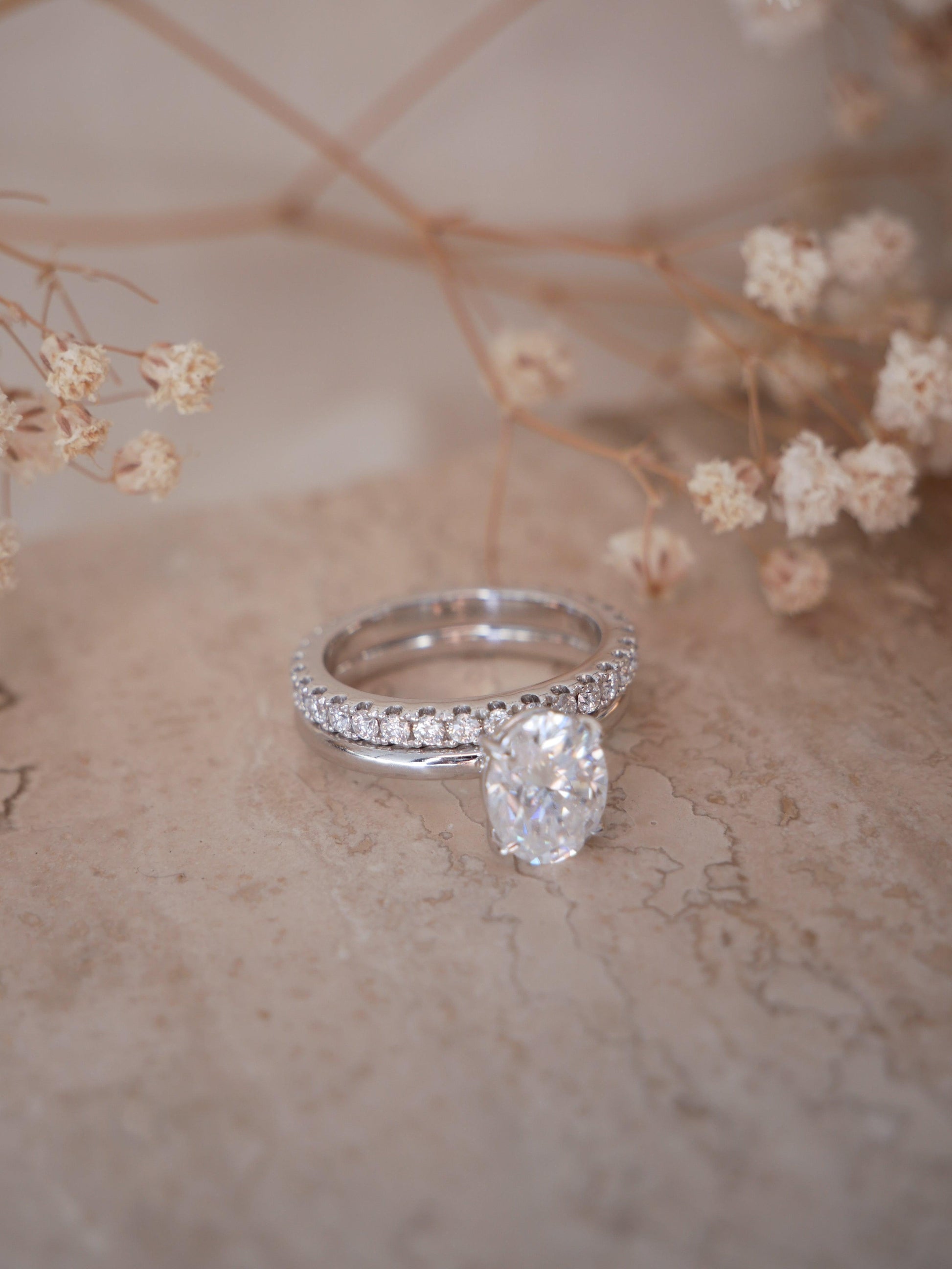 Full Pavè Diamond Wedding Band - Moissanite Engagement Rings