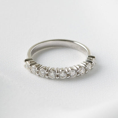 Half Eternity Diamond Wedding Band - Moissanite Engagement Rings