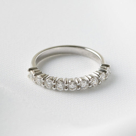Half Eternity Diamond Wedding Band - Moissanite Engagement Rings